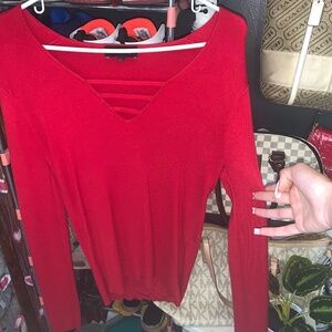 EXPRESS Red Strappy Top Women’s Large